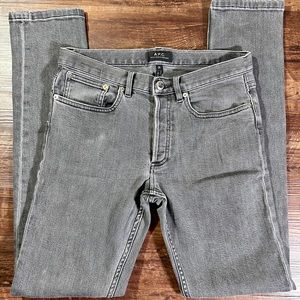 A.P.C Petit New Standard Slim Fit Jeans in Washed Black Size 28 X 30. Unisex